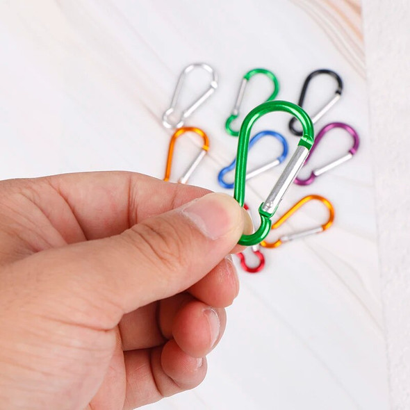 5PCS Colorful Aluminum Carabiner D-Ring Key Chain Clip Camping Keyring Snap Hook Outdoor Travel Kit