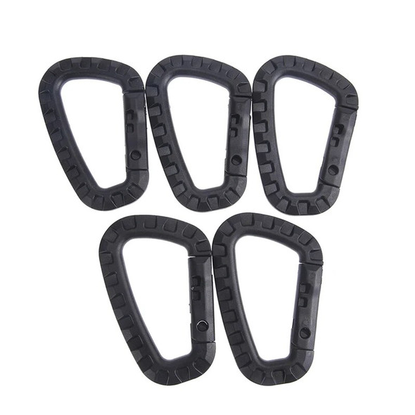 5Pcs Carabiner Plastic Key Chain Buckle D-Ring Hook Hanging Snap Clip Travel Kit Climbing Carabiner Outdoor Camping Hiking Tool