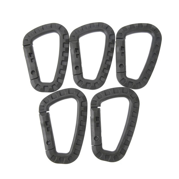 5Pcs Carabiner Plastic Key Chain Buckle D-Ring Hook Hanging Snap Clip Travel Kit Climbing Carabiner Outdoor Camping Hiking Tool