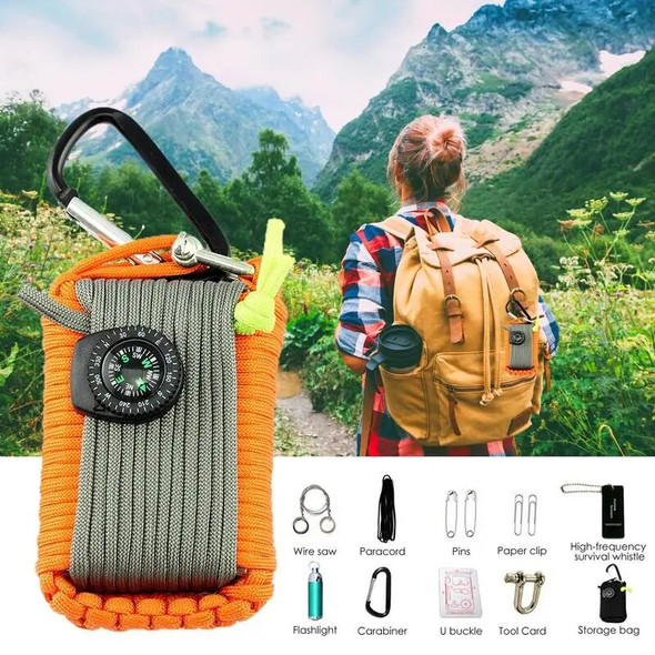 Outdoor Survival Kit Set Camping Equipment Travel Multifunction First Aid EDCEmergency Supplies Tacticals For Wilderness