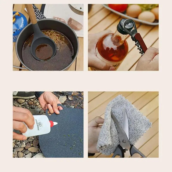 12Pcs Camp Kitchen Utensil Organizer Travel Set Portable Outdoor BBQ Party Camp Cookware Utensils Travel Kit Cooking Tool