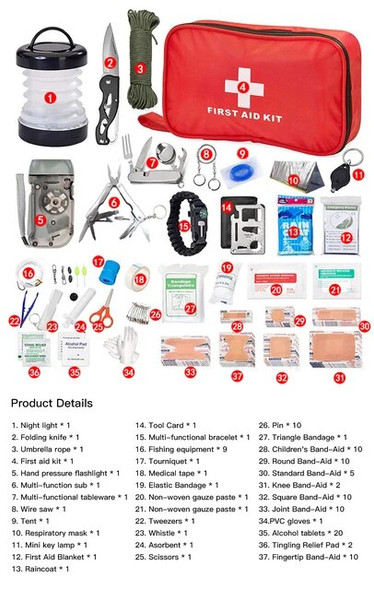 Outdoor Emergency Survival Kit, First Aid Tactical Trauma Bag, Self Defense IFAK Military Tool, Travel Hunting Camping Equipment