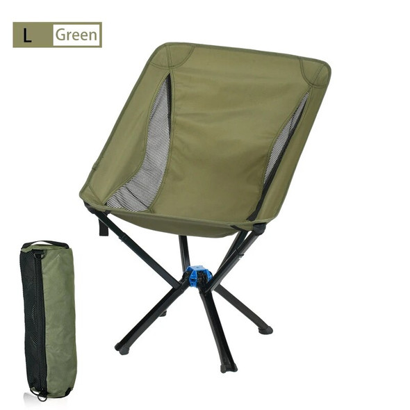 Small collapsible portable folding camping chair outdoor backpacking picnic travel one button quick open