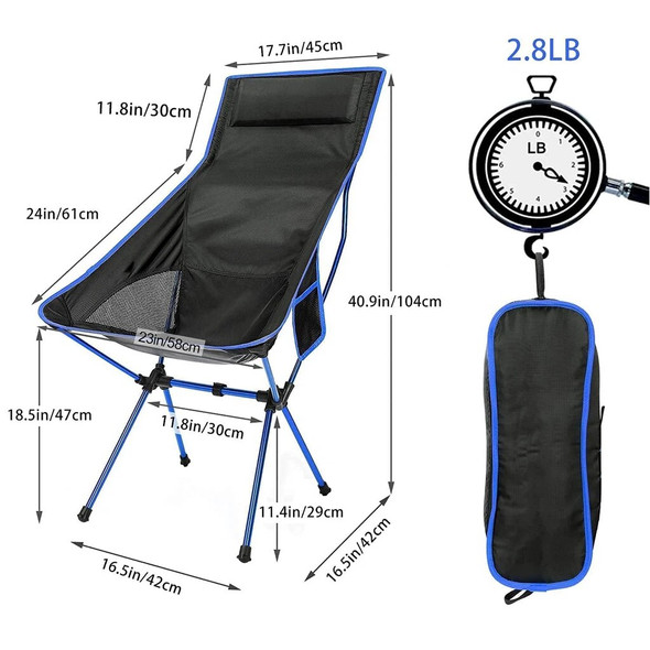 Camping Chair Portable Lightweight Folding Camp Chairs For Garden Outdoor Backpacking Hiking Travel Picnic Fishing Beach