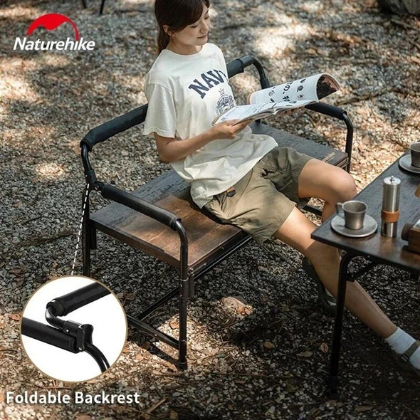 Naturehike Outdoor Glamping Glass Fiber Folding Double Chair Aluminum Alloy Leisure Armchair Camping Chair 160kg Load-bearing