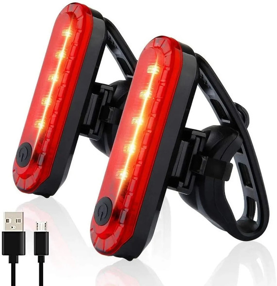 Rear Bike Tail Light USB Rechargeable Red Ultra Bright Taillights Fit On Bicycle Easy to Install for Cycling Safety