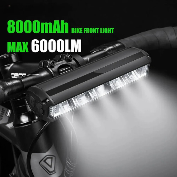 6000 Lumen Super Bright Mountain Bicycle Front Light Rechargeable 10000mAh Aluminum Crossover Bike Headlight Bicycle Accessories