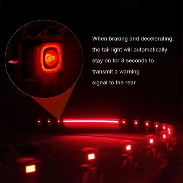 1pcs SEEMEE 200 Smart Bicycle Brake Light Tail RearLight 200 USB Charge Waterproof Headlight And Tail Light Sets 5 Gear Mode