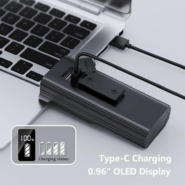 NATFIRE NGTR60 Powerful Bike Light OLED Display 10000mAh Rechargeable Bicycle Headlight Flashlight Type-C Charging 2000LM Lamp