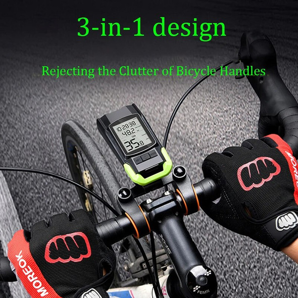3 In 1 Bike Computer with LED USB Rechargeable Bike Light Waterproof Bicycle Horn Speedometer Bicycle Lamp for MTB Road Bike