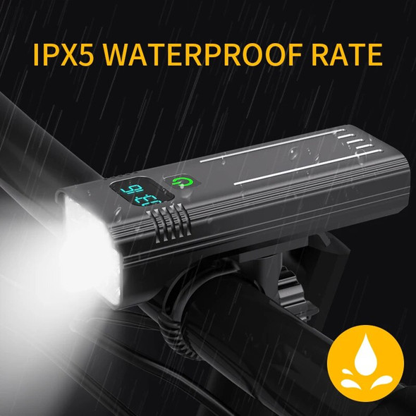 Powerful Flashlight 10000mAh Headlight Bike 1000 Lumens T6 TypeC Rechargeable LED Bicycle Lighting Digital Torch MTB Accessories