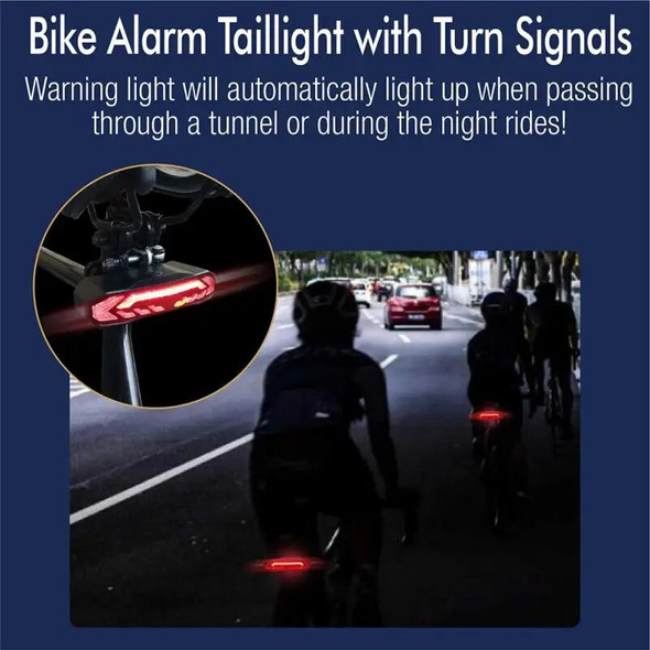 New Wireless Bicycle Alarm Rear Tail Light With Turn Signal IP65 Waterproof Remote Control USB Bike Brake Taillight