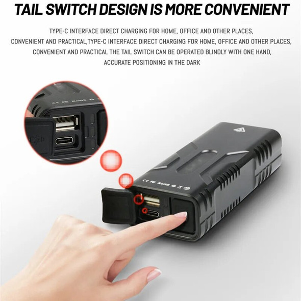 10000mAh Bicycle Light USB Rechargeable 5*T6 LED Flashlight For Bike Light Front Cycling MTB Road Headlight Aluminum Waterproof