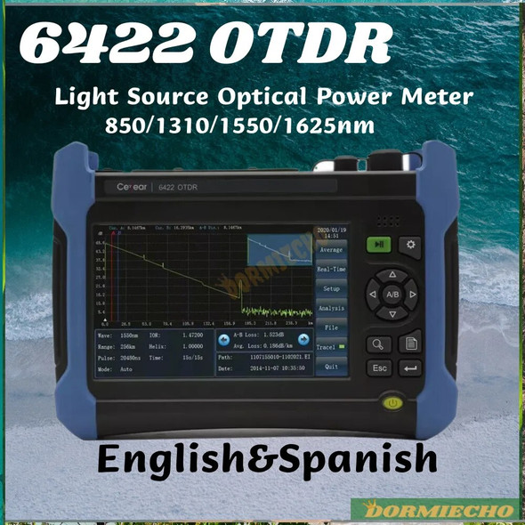 High Precision OTDR Ceyear 6422 Light Source Optical Power Meter 850/1310/1550/1625nm English&Spanish Time-Domain Reflectometer