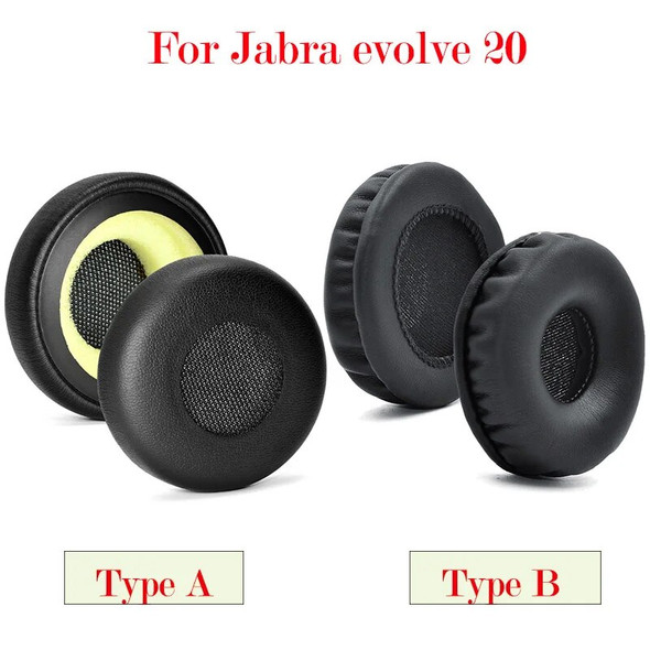 1Pair Leather Cushion Cover Compatible For Jabra Evolve 20 20se 30 30II 40 65 65+ Fashion Pads Cover Earpads Sponge Soft