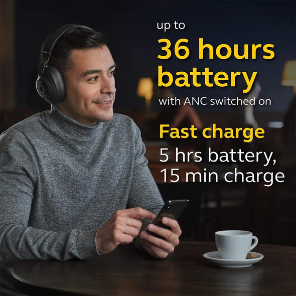 Jabra Elite 85h Wireless Noise-Canceling Headphones Over Ear Compatible with iPhone & Android Built-in Mic Bluetooth Headphones