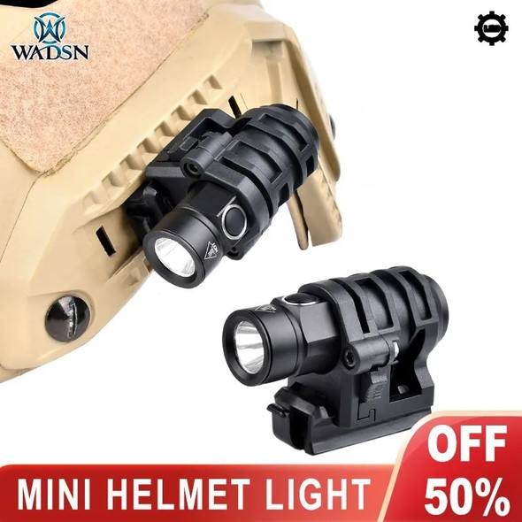 WADSN Tactical Led Light for Helmet Mini Strobe Scout Flashlight With Hat Clamp Holder Mount Picatinny Rail Military Helmet Lamp