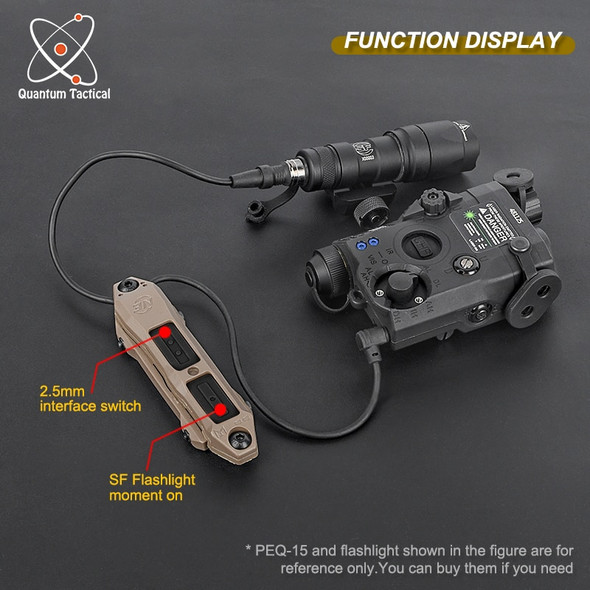 Tactical Flashlight Augmented Pressure Switch Dual Remote Function Tail Switchs For Surefir M300 M600 DBAL A2 PEQ 15 Hunting