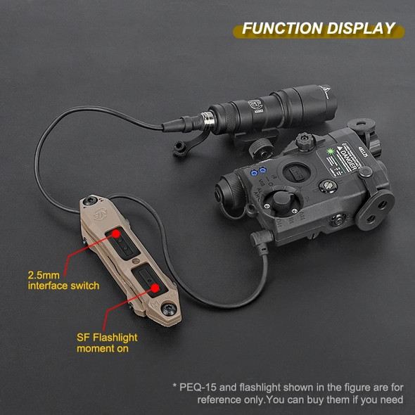 WADSN Tactical Dual Function Pressure Switch for Airsoft PEQ-15 NGAL M600 M300 Scout Flashlight Pistol Gun Weapon Accessories WADSN Tactical Dual Function Pressure Switch for Airsoft PEQ-15 NGAL M600 M300 Scout Flashlight Pistol Gun Weapon Accessories