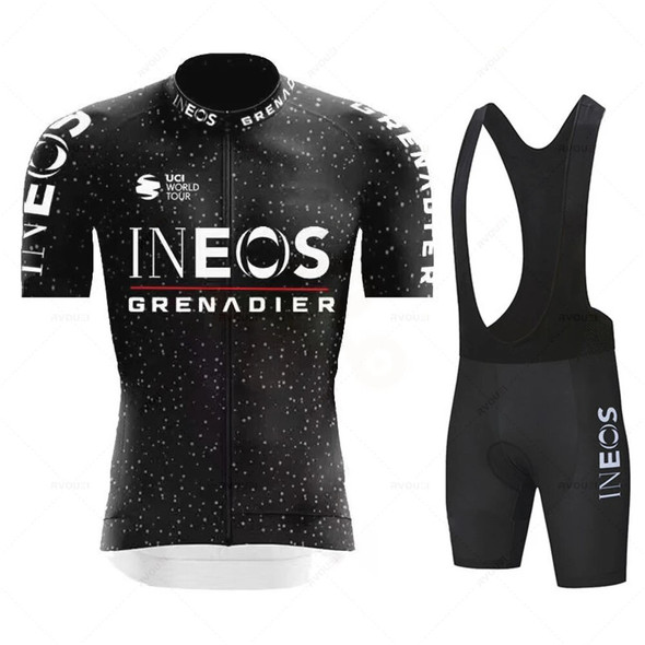 INEOS Man Cycling Jersey Set 2023 Summer Cycling Clothing MTB Uniform Riding Bib Shorts Bike Clothing Maillot Ciclismo Hombre