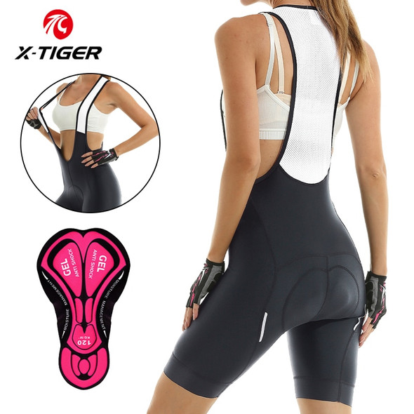 X-Tiger Women Cycling Bib Shorts Coolmax 5D Gel Padded Mountain Bike Short Pants Superelastic Shockproof MTB Road Bicycle Shorts