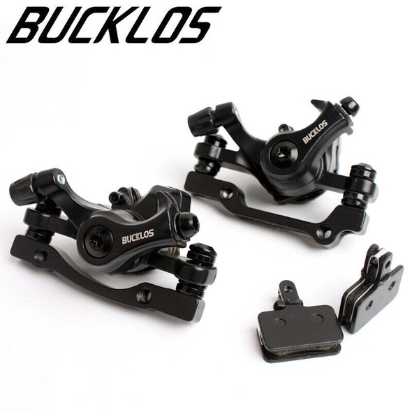 BUCKLOS Bicycle Disc Brake Caliper 160mm Front/Rear Line Pulling Disc Brake Aluminum Alloy Mechanical Brakes Calipers MTB Part