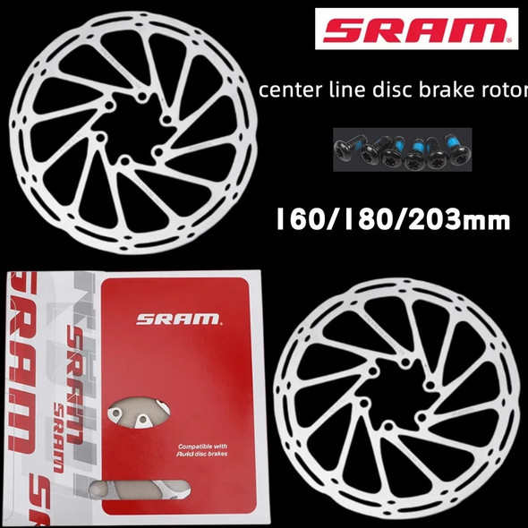 2pc Fit SRAM Brake Rotors 160mm 180mm 203mm Road Bike MTB Mountain Bicycle Hydraulic Brakes Disc Rotors Centerline Brake Rotors