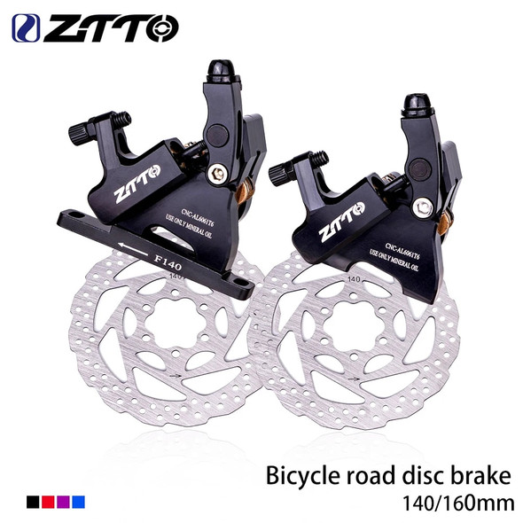 ZTTO Road Bike Disc Brake Hydraulic Calipers Gravel CNC Flat Mount Bicycle Oil Disc With 140mm Brake Rotor Bike Accessories