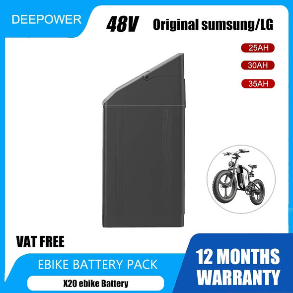 DEEPOWER X20 Original 21700 eBike Lithium Battery 48V 20AH 27AH 35AH External Spare Bicycle batteries for electric bike