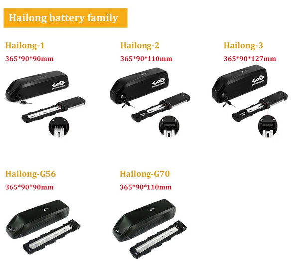 Ebike Battery Hailong Polly36V 48V 52V15Ah 20Ah 24Ah 25Ah18650 21700 Electric Bike Batteria for 350W 500W 750W 1000W 1500W Motor