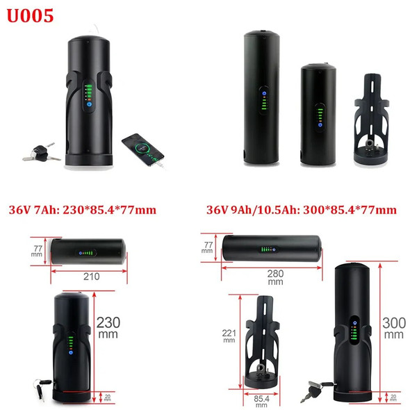 Bottle EBike Battery 36V 7Ah 10.5Ah 9Ah Electric Bicycle CN San-yo18650 E bike Batteries Pack for Bafang 250W 350W500W Motor Kit