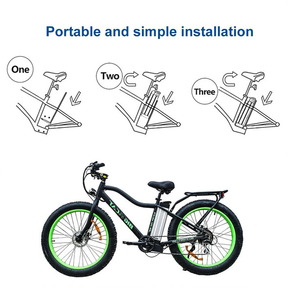 36V 48V 11Ah 13Ah 12Ah 17Ah 20AhSeat Tube Silver Fish 18650 Li-ion Battery For Electric Bike Bicycle Fiets Accu Akku+charger