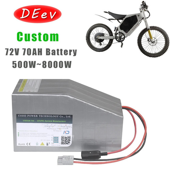 72V 40AH 50AH 70AH Bomber Cross-country Electric bike Frame Polygon Battery Pack with 3000W 5000W 8000W 150A BMS
