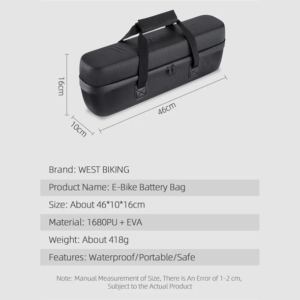 Large Capacity Mountain Bike Battery Storage Bag Battery Case Ebike Waterproof Battery Storage Bag for Electric Bicycle Battery