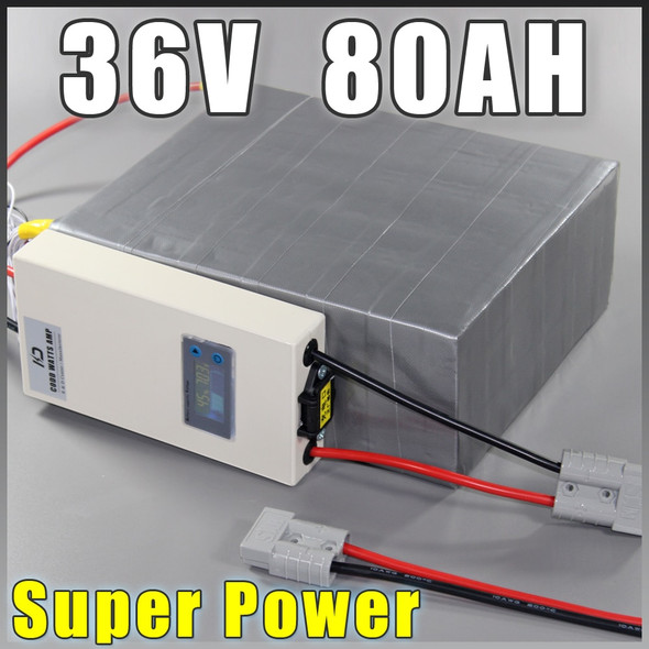 36V 80Ah LiFePO4 Battery Pack ,3000W Electric Bicycle Battery + BMS Charger 36v lithium scooter electric bike battery pack