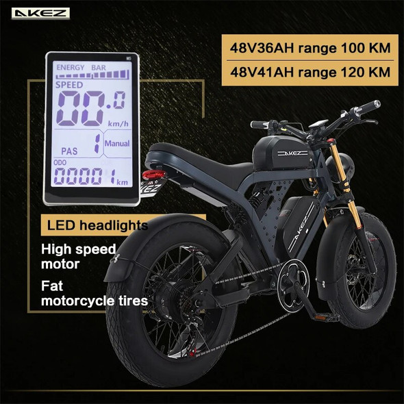 AKEZ Electric Bicycle 48V 1500W Road High Speed Electric Sport Bike Bicycle Mountain Ebike