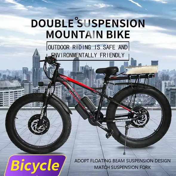 4000W Double Motor Electric Bicycle Smlro direct deal4000W48V32AH Fat Bike Suspension Fork