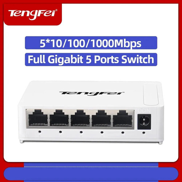 TengFei 5 Port 1000Mbps Gigabit Network Switch Ethernet Smart Switcher High Performance RJ45 Hub Internet Splitter
