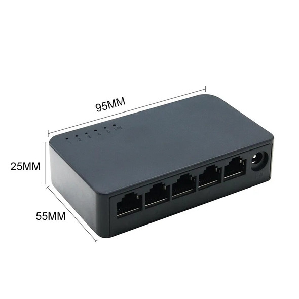 Network Switch Mini 5Ports Switch Ethernet 1000Mbps/100Mbps Gigabit High Performance Smart Switcher RJ45 Hub Internet Injector