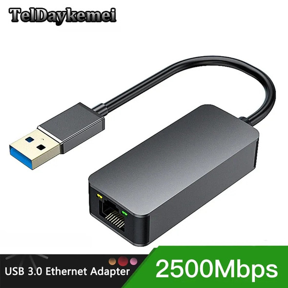 2500Mbps USB C Type-C Ethernet To RJ45 2.5G USB 3.0 Wired Adapter Converter Lan Network Hub For Windows 7/8/10 MAC For PC Laptop
