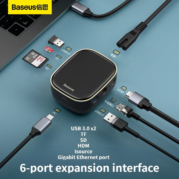 Baseus TypeC Docking Station Expansion Hub Desktop Laptop Converter Network Interface 3.5mm HDMI Same Screen USB3.0 Accessories