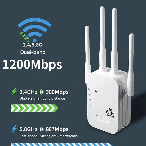 5 Ghz WIFI Booster Repeater Wireless Wi fi Extender 1200Mbps Network Amplifier 802.11N Long Range Signal Wi-Fi Repetidor