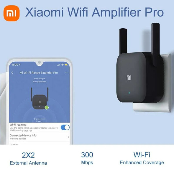 NEW Xiaomi Wireless Wifi Pro Mi Amplifier Router 2.4G Wi-Fi Repeater 300M Network Expander Range Extender 2×2 External Antennas