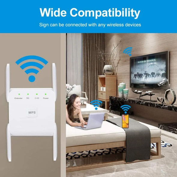 5GHz Wireless WiFi Repeater Wi Fi Booster Wireless Amplifier 300Mbps 1200 Mbps 5 ghz Signal Long Range Wi-Fi Extender