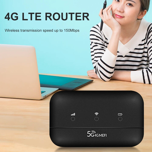 Portable 4G LTE Router 150Mbps High Speed WiFi Router 3000mAh Pocket Hotspot Wide Coverage for Home Travel Office