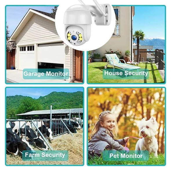 PTZ IP Camera Wifi Outdoor AI Human Detection Audio 1080P Wireless