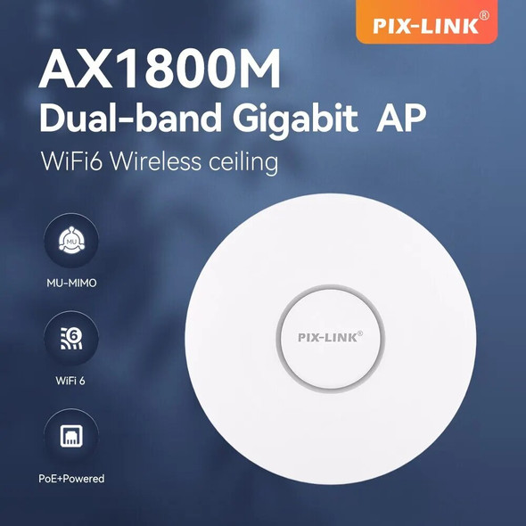 PIX-LINK CAP07 1800M Wireless AP WiFi 6 Dual-band Panel Ceiling AP POE 802.11.ax Gigabit Access Point For Hotel Apartments