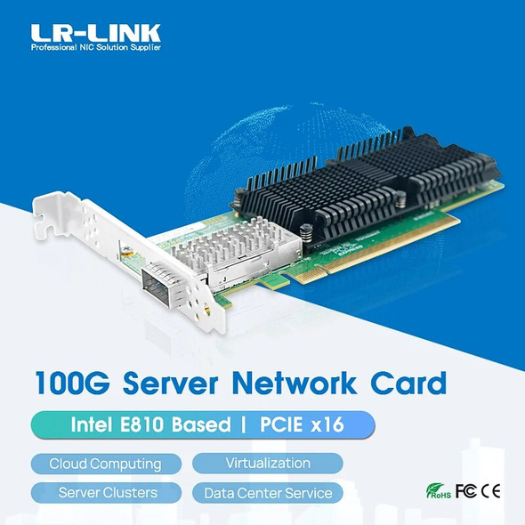 LR-LINK 1019PF-QSFP28 PCIe x16 100G Network Card QSFP+ Ethernet Network Adapter Based Intel E810 Chip
