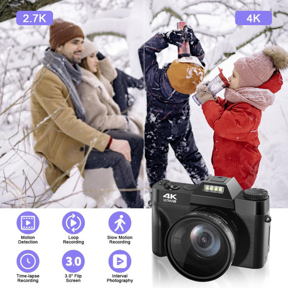 Digital Camera 48MP 4K Camera Vlogging Camera for YouTube 60FPS Auto