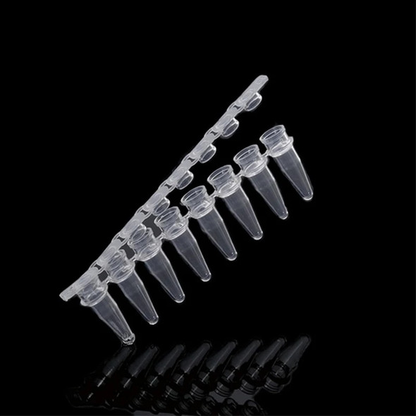 0.1/0.2ml Pcr 8 Strips Tube Lab Fluorescence Quantitative PCR 8 Tube Strip 200pcs PP Centrifuge Tube With Cover Medical Supplies